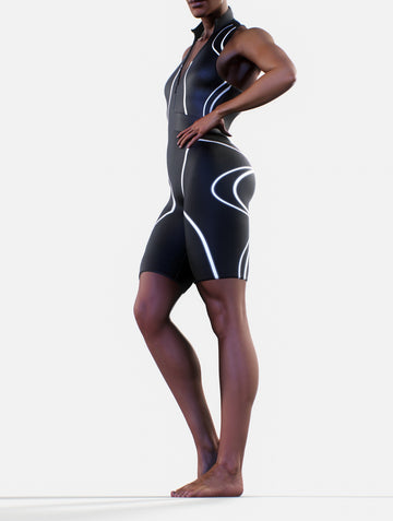 Black Lines Short Suit-unitard-bootysculpted